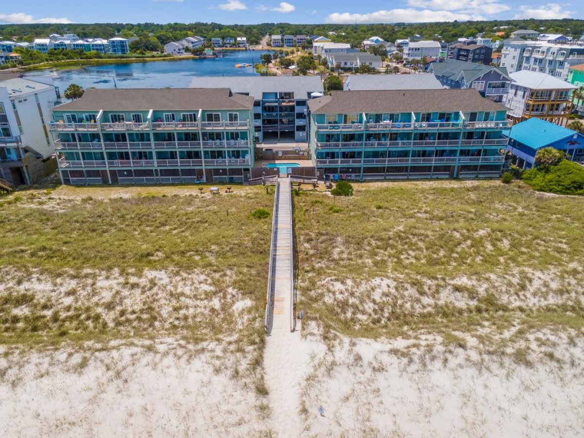 AERIAL OF SANDS IV COMPLEX FROM THE BEACH