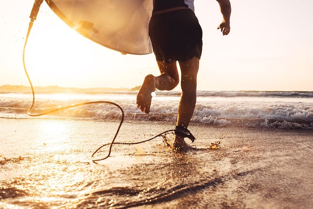 surfer on the shore